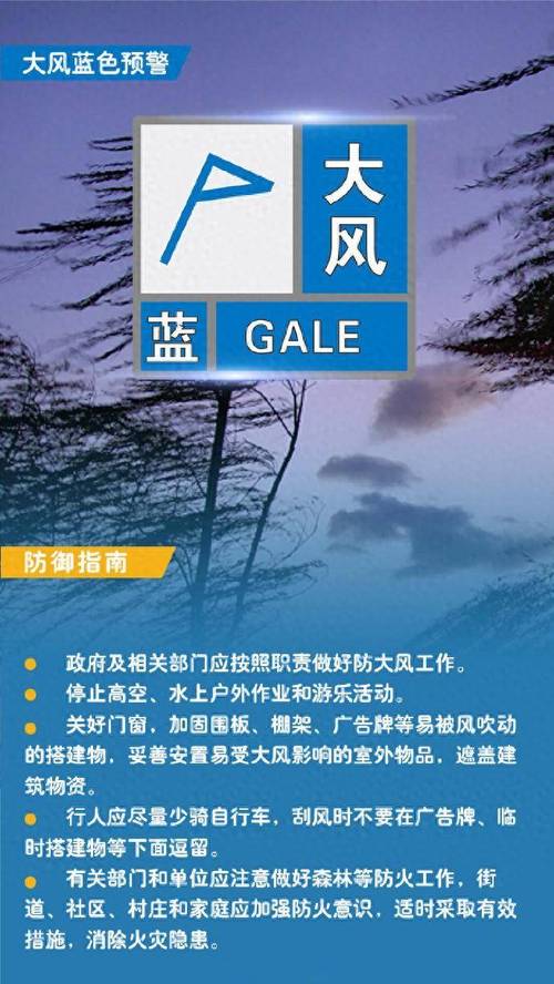 河北省沙河市发布大风蓝色预警