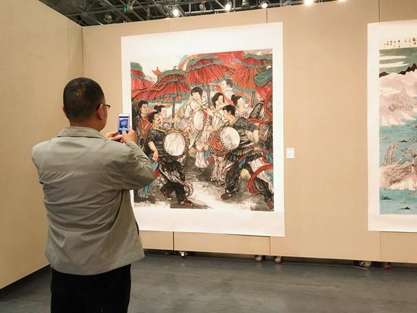 看迎春画展 体验非遗制作
