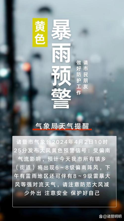 浙江省诸暨市发布大风黄色预警_5