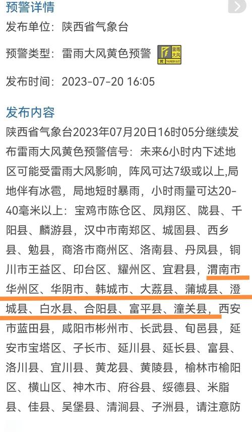 陕西省柞水县发布雷雨大风黄色预警_2